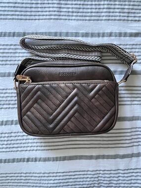 Bostanten Brown Quilted Leather Crossbody Belt Bag